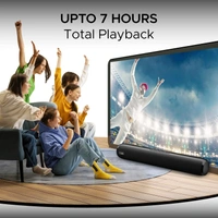 boAt Boat Aavante Bar 610, 25W Signature Sound, 2.0 CH with Dual Passive Radiators, 7 HRS Battery, Sleek Design, Multi Connectivity, Bluetooth Sound Bar, Soundbar Speaker (Charcoal Black) - BAR 610 25W