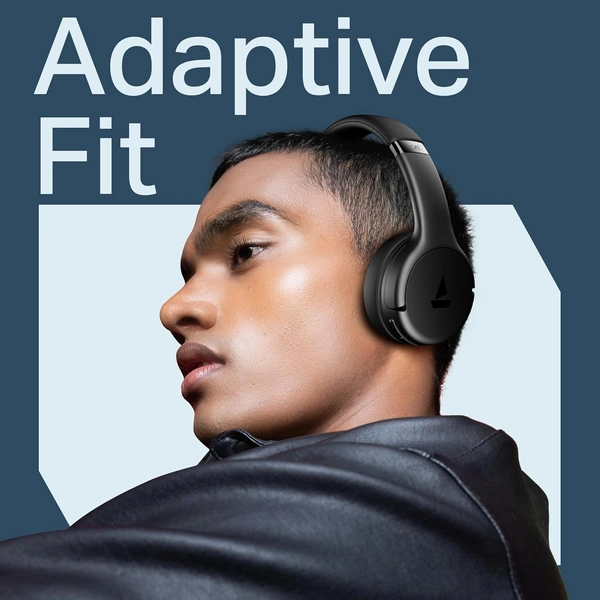 boAt Boat 2025 Launch Rockerz 411, 40Ms Low Latency, 40Hrs Battery, 40Mm Drivers, ENx Tech, Stream Ad Free Music via App Support, Bluetooth Headphones, Wireless Over Ear Headphone with Mic (Active Black) - Rockerz 411