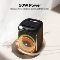 Boat Partypal 185 Speaker with 50 W Signature Sound, Up to 6 hrs Playtime, TWS Mode, Bluetooth v5.0, AUX Port, & USB Type-C Port - PARTYPAL 185