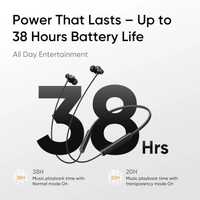 REALME realme Buds Wireless 5 ANC in Ear Bluetooth Headphones,50dB ANC, 13.6mm Dynamic Bass Driver,360° Spatial Audio,45ms Low Latency,Upto 38hrs Playback,IP55 Rating,Dual Device Connection (Midnight Black) - WIRELESS 5 ANC