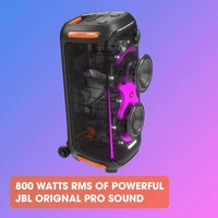 JBL Partybox Encore Essential 2 Wireless Bluetooth Party Speaker, AI Sound Boost, Dynamic Light Show, Upto 15Hrs Playtime, Multi-Speaker Connection by Auracast, Guitar & Mic Inputs, PartyBox App-Black - ENCORE ESSENTIAL 2