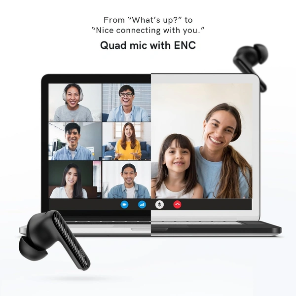 Noise Aura Buds in Ear Truly Wireless Earbuds with 60H of Playtime, Quad Mic with ENC, Dual Device Pairing, Instacharge(10 Min=150 Min),12Mm Polymer Composite Driver,BT V5.3 - AURA BUDS