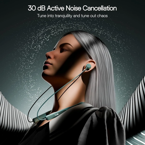 boAt Boat Rockerz 210 ANC Bluetooth in Ear Neckband w/Spatial Audio, 30dB ANC, AI-ENx Technology, 40hrs Playback, EQ Modes, 13 mm Drivers, Dual Pairing & Fast Pair - Rockerz 210 ANC