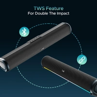 boAt Aavante Bar 950 Bluetooth Soundbar w/ 40W Signature Sound,RGB,Dual Passive Radiators, Up to 7 hrs Playback, Free Music Streaming on JioSaavn, Bluetooth Sound Bar, Soundbar Speaker (Premium Black) - BAR 950 40W