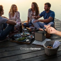 FINGERS SoundKing Portable Speaker with Magnificent Sound & Bold bass (Bluetooth® | FM Radio | MicroSD | USB | AUX, 12-Hour Playtime, Free Carry Strap, Built-in Mic) - Rich Black - SOUNDKING 5W