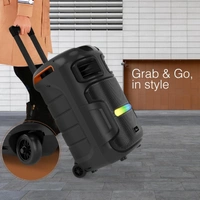 FINGERS RollingParties-51 Bluetooth Trolley Speaker with Powerful 50 W Deep Bass, RGB Lights, 15-Hour, Bundled 2 Wireless Mics & Additional 2 Mics (Rich Black) - ROLLING PARTIES 51