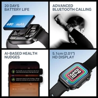 boAt Boat New Launch Storm Infinity Max, 20 Days Maximum Battery, Biggest Battery Capacity Ever! 2.01" (5.1cm) Display, Functional Crown, AI Nudges, BT Calling, Smart Watch for Men & Women - INFINITY MAX