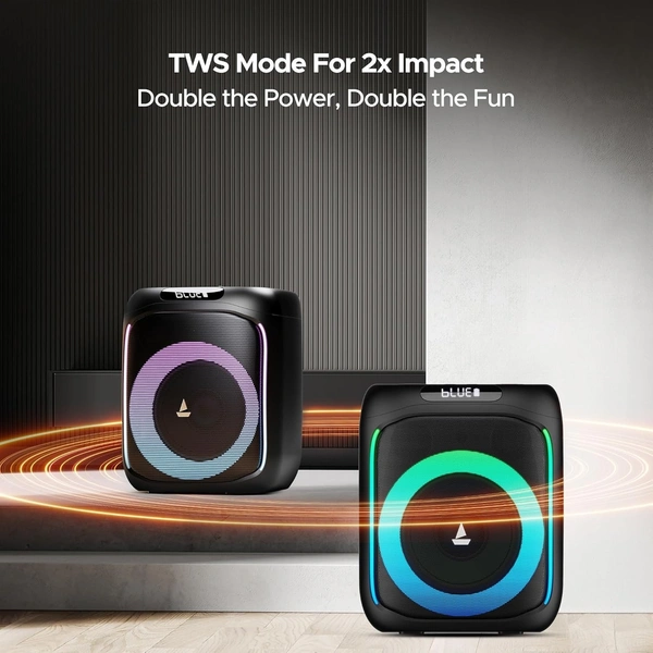 Boat Partypal 185 Speaker with 50 W Signature Sound, Up to 6 hrs Playtime, TWS Mode, Bluetooth v5.0, AUX Port, & USB Type-C Port - PARTYPAL 185