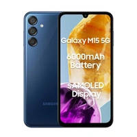 Samsung Galaxy M15 5G (Blue Topaz,4GB RAM,128GB Storage)| 50MP Triple Cam| 6000mAh Battery| MediaTek Dimensity 6100+| 4 Gen. OS Upgrade & 5 Year Security Update| Super AMOLED Display| Without Charger - Galaxy M15 5G