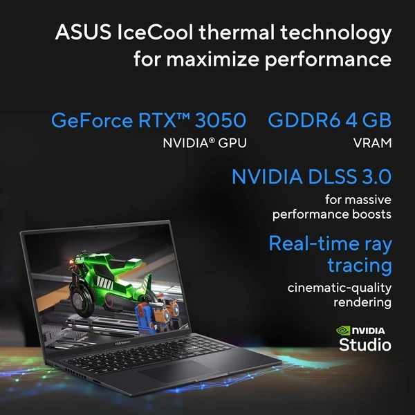 ASUS CREATER VIVOBOOK K3605VC 15-13th/16GB/512GB/W11+Ms24/4GB RTX 3050) - 40.64 cm (16 Inch), Black, Core i5, 13th Gen, 512 GB, 16 GB, DDR4, 13420H, up to 4.6 GHz, SSD, NO, Intel, NVIDIA GeForce RTX 3050, Windows 11 Home, Laptop, Power Adaptor, User Guide, Warranty Documents, GDDR6, 4 GB