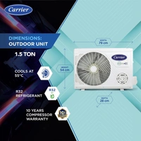 Carrier 1.5 Ton 3 Star X-Line LED Flexicool Inverter Split AC (Copper,Smart Energy Display, Convertible 6-in-1,Dual Filtration with HD & PM 2.5 Filter, XCEL LUMO EXI, CAI18CL3R34F0,White) - XCELLUMOEXI