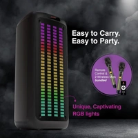 FINGERS RollingParties-110 Bluetooth Trolley Speaker with Powerful 110 W Deep Bass, 8-Hour Playtime,Guitar Input, TWS Support, Bundled 2 Wireless Mics & Additional 2 Mics (Rich Black) - ROLLING PARTIES 110