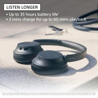 Sony WH-CH720N Active Noise Cancellation Wireless Bluetooth Over Ear Headphones with Mic, Adaptive Sound Control, Quick Charge, Up to 35Hrs Battery, Customized EQ- Black Model : YY2966 - WH-CH720