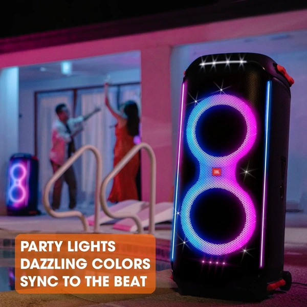 JBL Partybox Encore Essential 2 Wireless Bluetooth Party Speaker, AI Sound Boost, Dynamic Light Show, Upto 15Hrs Playtime, Multi-Speaker Connection by Auracast, Guitar & Mic Inputs, PartyBox App-Black - ENCORE ESSENTIAL 2