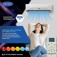 Carrier 1.5 Ton 3 Star X-Line LED Flexicool Inverter Split AC (Copper,Smart Energy Display, Convertible 6-in-1,Dual Filtration with HD & PM 2.5 Filter, XCEL LUMO EXI, CAI18CL3R34F0,White) - XCELLUMOEXI