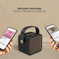 FINGERS SoundKing Portable Speaker with Magnificent Sound & Bold bass (Bluetooth® | FM Radio | MicroSD | USB | AUX, 12-Hour Playtime, Free Carry Strap, Built-in Mic) - Rich Black - SOUNDKING 5W