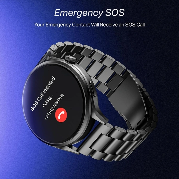 boAt Boat Lunar Discovery Pro, 1.39" Display, Premium Metal Build, Round Dial, Emergency SOS, Functional Crown, Multiple Sports Modes, HR,SpO2 & Sleep Tracking, Smart Watch for Men & Women - DISCOVERY PRO