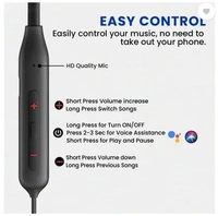 MAK Bullets Z2 Bluetooth Wireless in Ear Earphones with Mic, Bombastic Bass Bluetooth (Black, In the Ear)