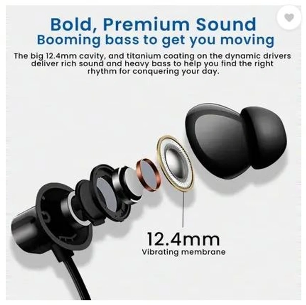 MAK Bullets Z2 Bluetooth Wireless in Ear Earphones with Mic, Bombastic Bass Bluetooth (Black, In the Ear)