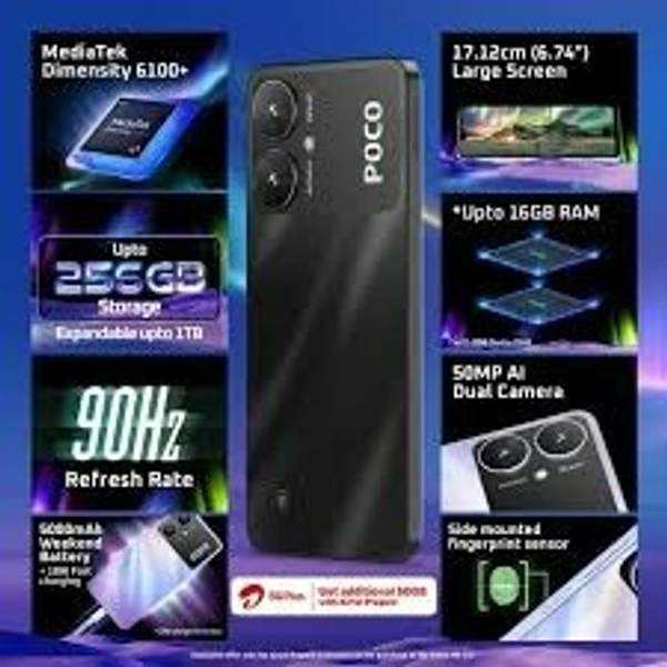 POCO M6 5G (Galactic Black, 64 GB) (4 GB RAM)
