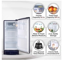 LG 185 L 5 Star Inverter Direct-Cool Single Door Refrigerator (GL-D201ABEU, Blue Euphoria, Base stand with drawer)