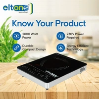 Eltons 2000 W Radiant Cooktop Touch Panel (Black, Silver, Infrared Fusion 2000) - FUSION-IRC-2000W