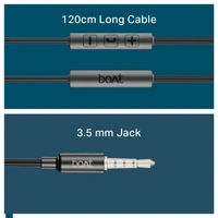 boAt Bassheads 55 Wired Earphones with 10mm Drivers, Metallic Buds, In-Line Mic & Lightweight Design - BASSHEAD 55