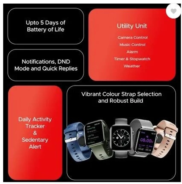 boAt Storm call 3 w/TBT Navigation,Watch Face Studio,1.83''(4.6 cm)HD Display,QR Tray Smartwatch (Active Black Strap, Free Size)