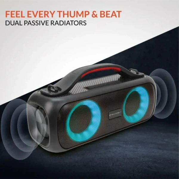Reconnect Wireless Speaker Thump Plus, Bluetooth v5.0, 20 Watt power output, IPX5 Water Resistant, Multiple Connectivity, Super Bass, TWS Technology, RGB Ring Lights