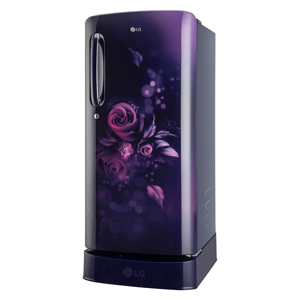 LG 185 L 5 Star Inverter Direct-Cool Single Door Refrigerator (GL-D201ABEU, Blue Euphoria, Base stand with drawer)
