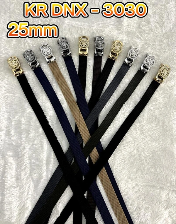 25 Mm Canvas Nylon Fabric  Multi  Color Mix Deign Auto Lock Buckle  Belt