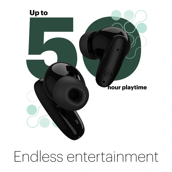 Stunner Truly Wireless in Ear Earbuds with 50H Playtime, Quad Mic with ENC, Instacharge(10 min=120 min), 13mm Driver, Hyper Sync, and BT v5.2