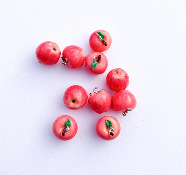 Red Realistic Apple Charms (With Hook)