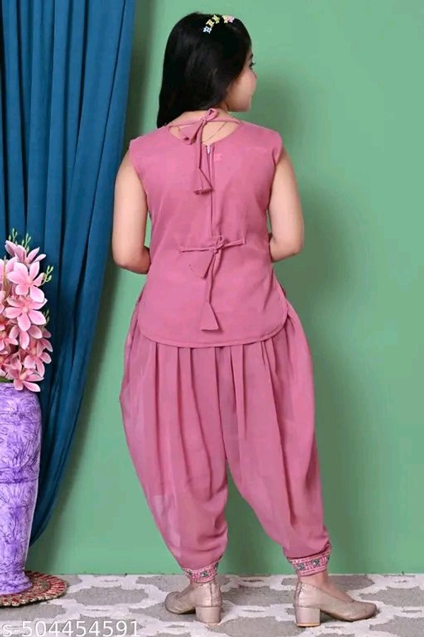 Girls Embroidered Ready to Wear kurta & Dhoti pant With Dupatta