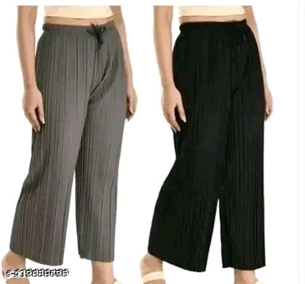 Women Wrinkle Crush Palazzo PLAZZO Pack of 2