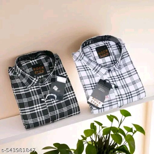 COMCO CHACK PRINT SHIRT FOR MEN COMBO Trendy Fashionable Men Casual Check Shirt trending casual shirts Stylish Check Shirt for MenMen Slim Fit Checkered Spread Collar Casual Shirt