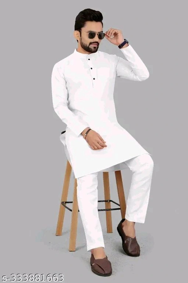 ARTISAN White men Kurta And Pyjama set For 100% Cotton Trendy Classy Essential Comfy Ethnic Fancy Deseigner straiht