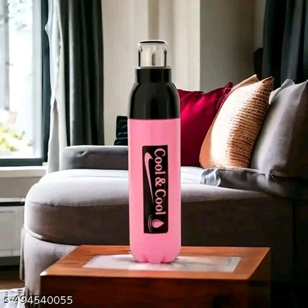 MODERN  NEST, Cool & Cool Plastic Water Bottle Cool King Water Storage Water Bottle Unbreakable Insulated Water Bottle Hot and Cold Beverage (PINK)