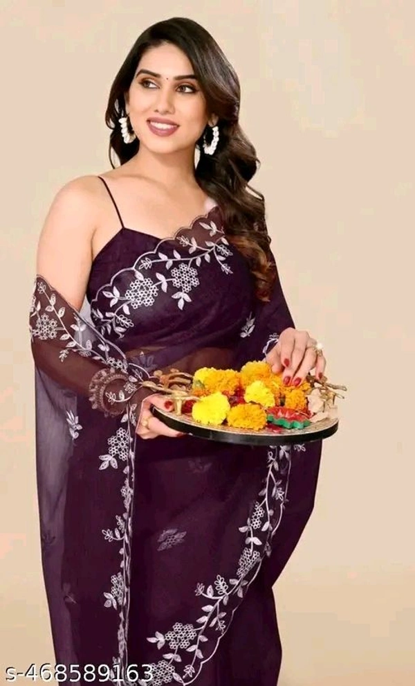 Superb Premium Quality Party Wear Twill Saree With Blouse