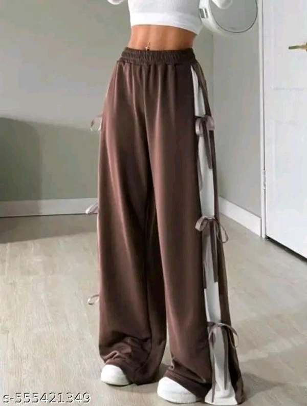 Blooming kurtas women's Bow-Tie Wide Leg Pants,With Side Strips, Skin-Frindly Comfortable Loungewear 
