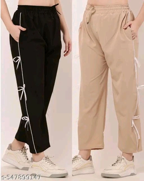 OM COLLECTION NEW TRENDING SIDE FLOWER DESIGN STRIPES NS PANT FOR WOMEN NEW TROUSER PANT FOR WOMEN & GIRLS