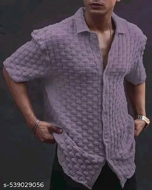 MORE N MORE TRENDZ Men Slim Fit Plain Chattai Design Casual Shirt For Men