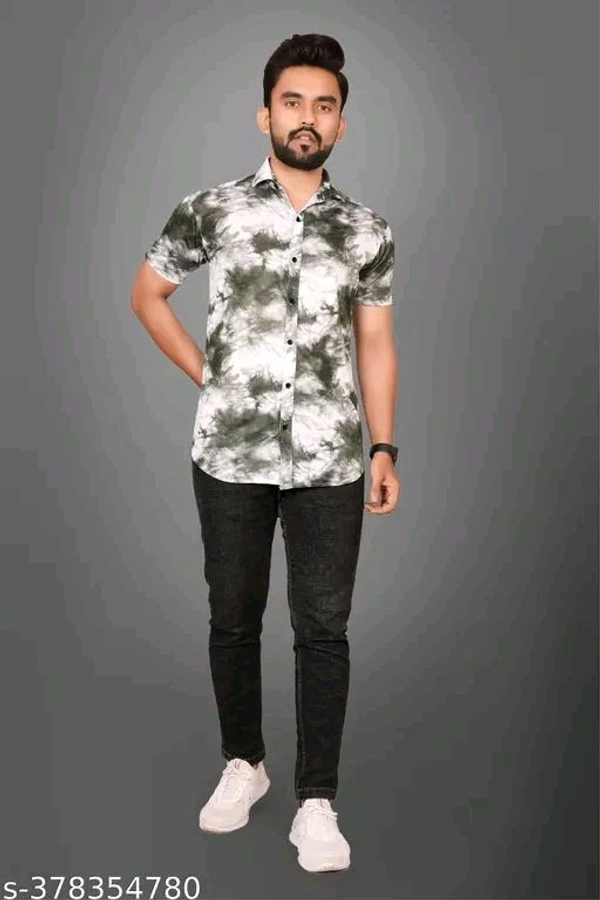 Voroxy Men's Abstract Regular Spread Collar Multicolor Shirts