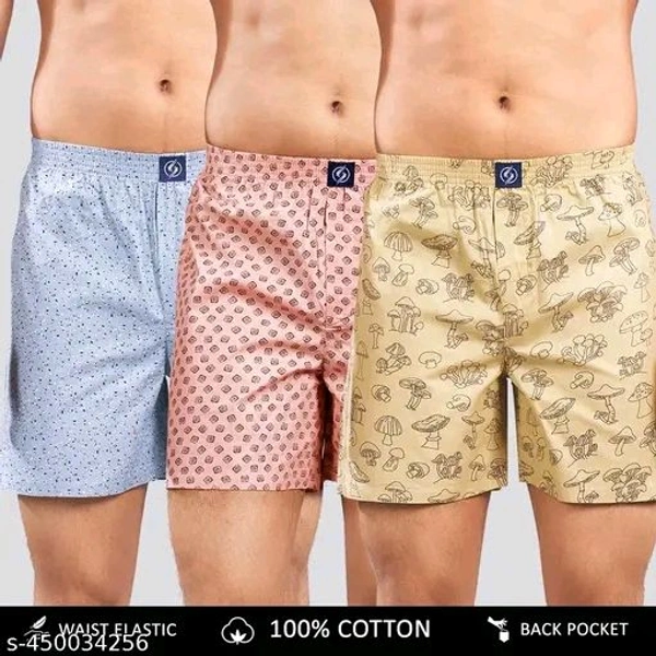 Pack of 3 Casual Cotton Printed Boxers For Men