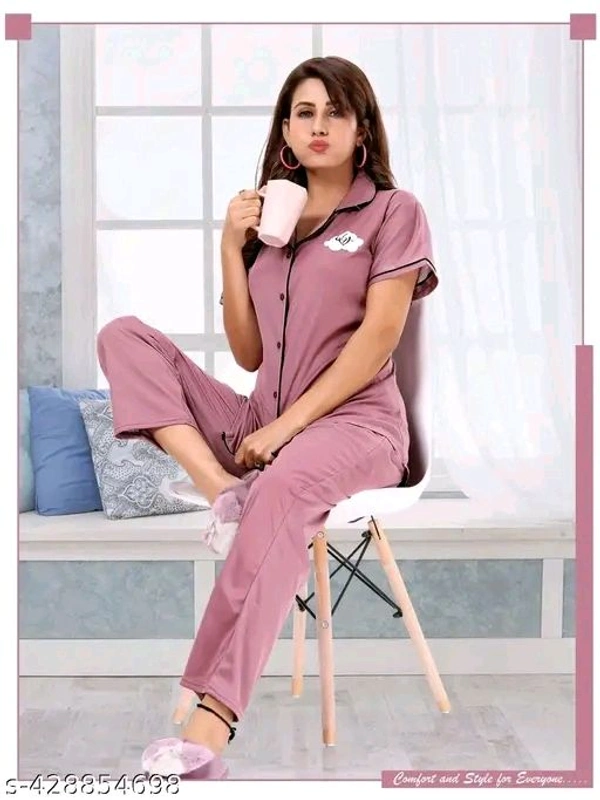 MAYUR FASHION VG PRINTED COLLARED WOMEN NIGHT SUIT- 75