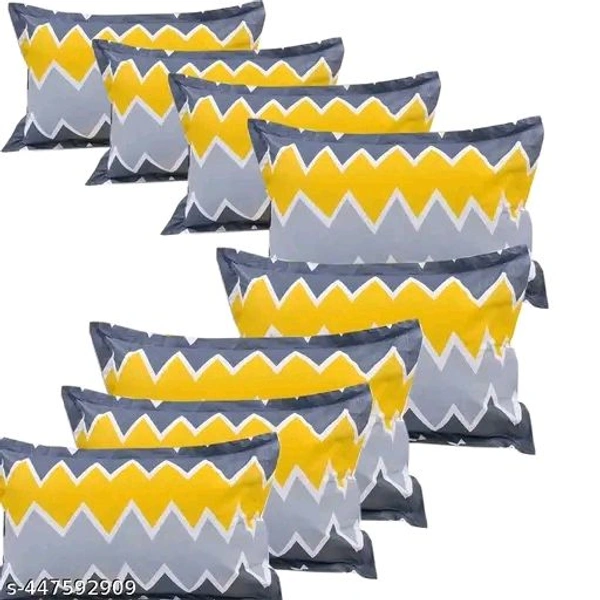 Iwx 8 Pcs Cotton Pillow Cover Set | 180 TC Supersoft Brushed Cotton - Breathable & Wrinkle Free - 8 Pcs Set | Yellow