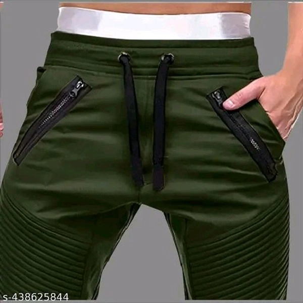Men's Trendy Cotton Joggers | Stylish Track Pants with Pintuck Details and Show Zippers | Unique Casual Trousers/Lowers with Elastic Waist and Cuffs | New Fashion Bottoms