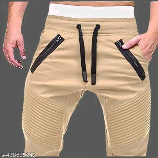 Men's Trendy Cotton Joggers | Stylish Track Pants with Pintuck Details and Show Zippers | Unique Casual Trousers/Lowers with Elastic Waist and Cuffs | New Fashion Bottoms