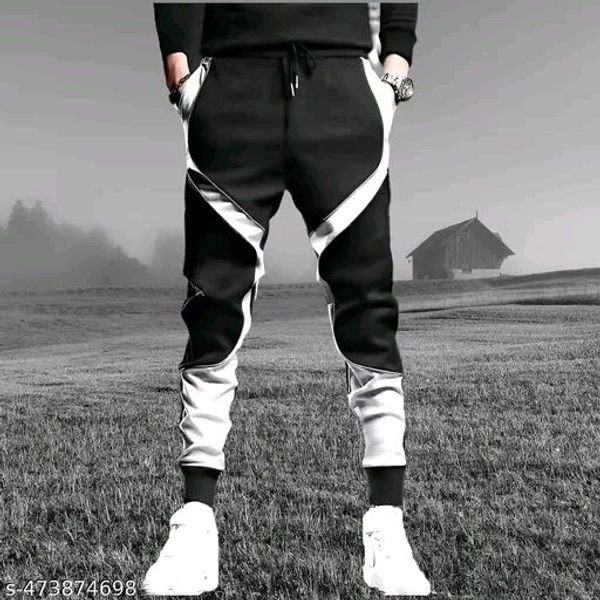 Men's Cotton Fleece Joggers with Contrasting Side Panels | Stylish Track Pants for Running, Gym & Winter Nights | Versatile Casual Lounge Trousers/Lowers
