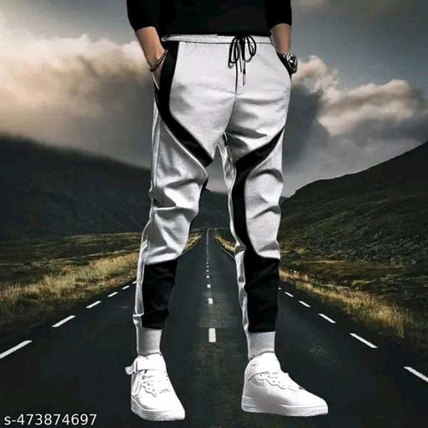 Men's Cotton Fleece Joggers with Contrasting Side Panels | Stylish Track Pants for Running, Gym & Winter Nights | Versatile Casual Lounge Trousers/Lowers